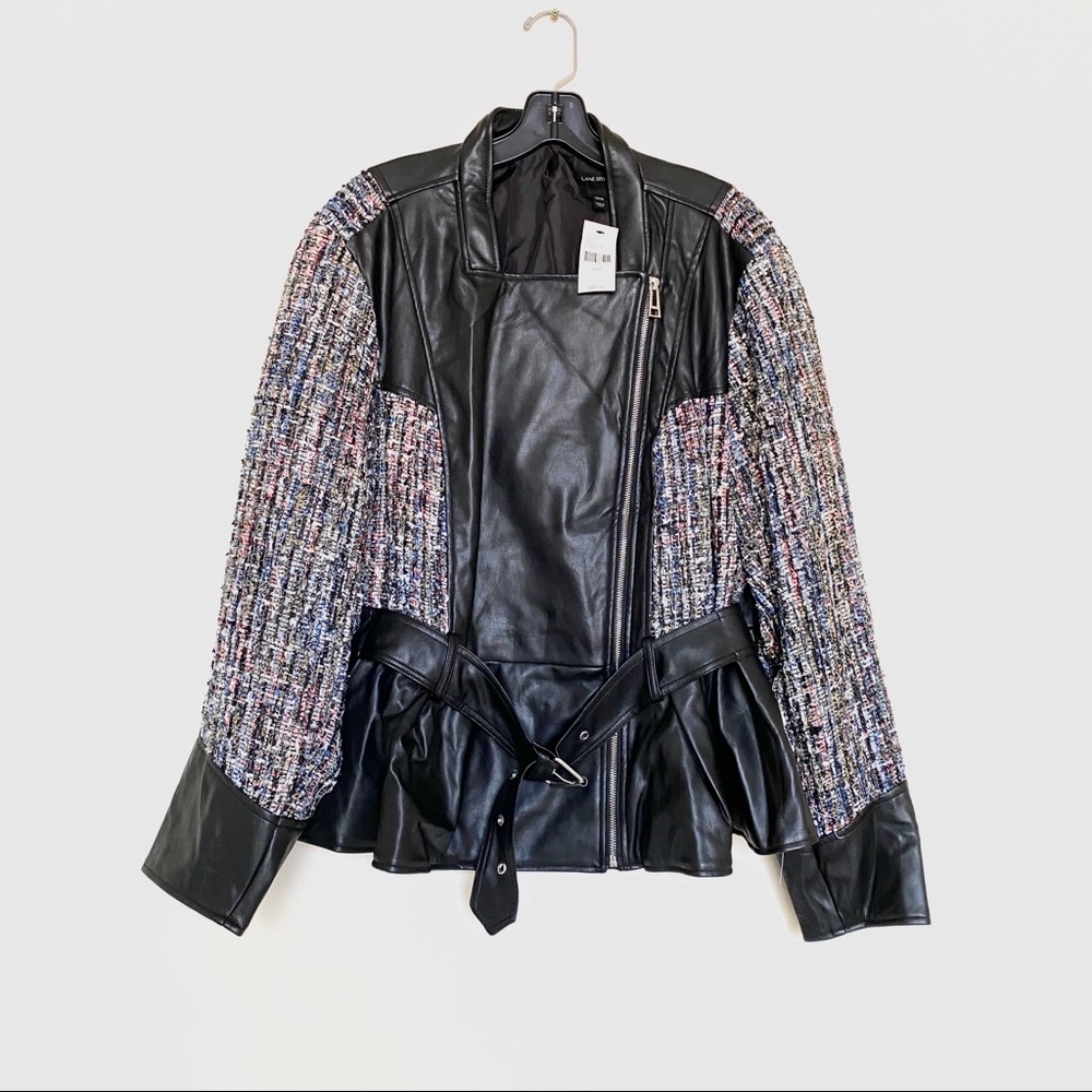 LANE BRYANT LEATHER & TWEET JACKET SIZE 22… - Picture 3 of 5